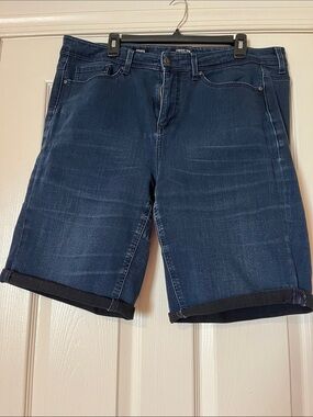 NYDJ Indigo High-Rise Bermuda Shorts